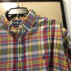 RALPH LAUREN Cotton Button Down Shirt classic fit L